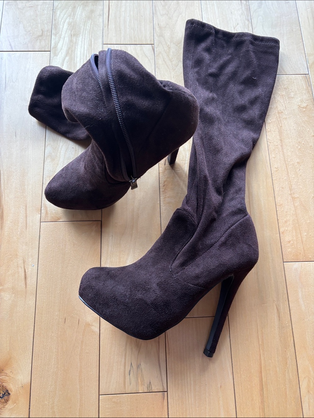 Steve Madden Brown Suede High Heel Boots